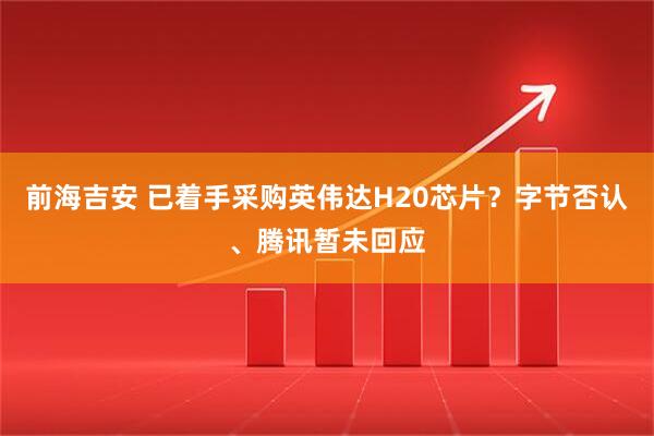 前海吉安 已着手采购英伟达H20芯片？字节否认、腾讯暂未回应