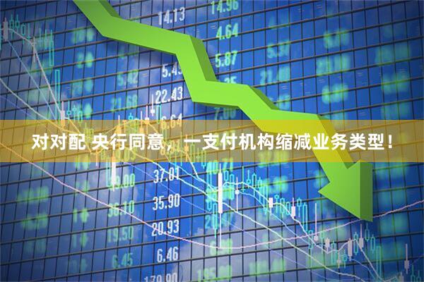 对对配 央行同意，一支付机构缩减业务类型！